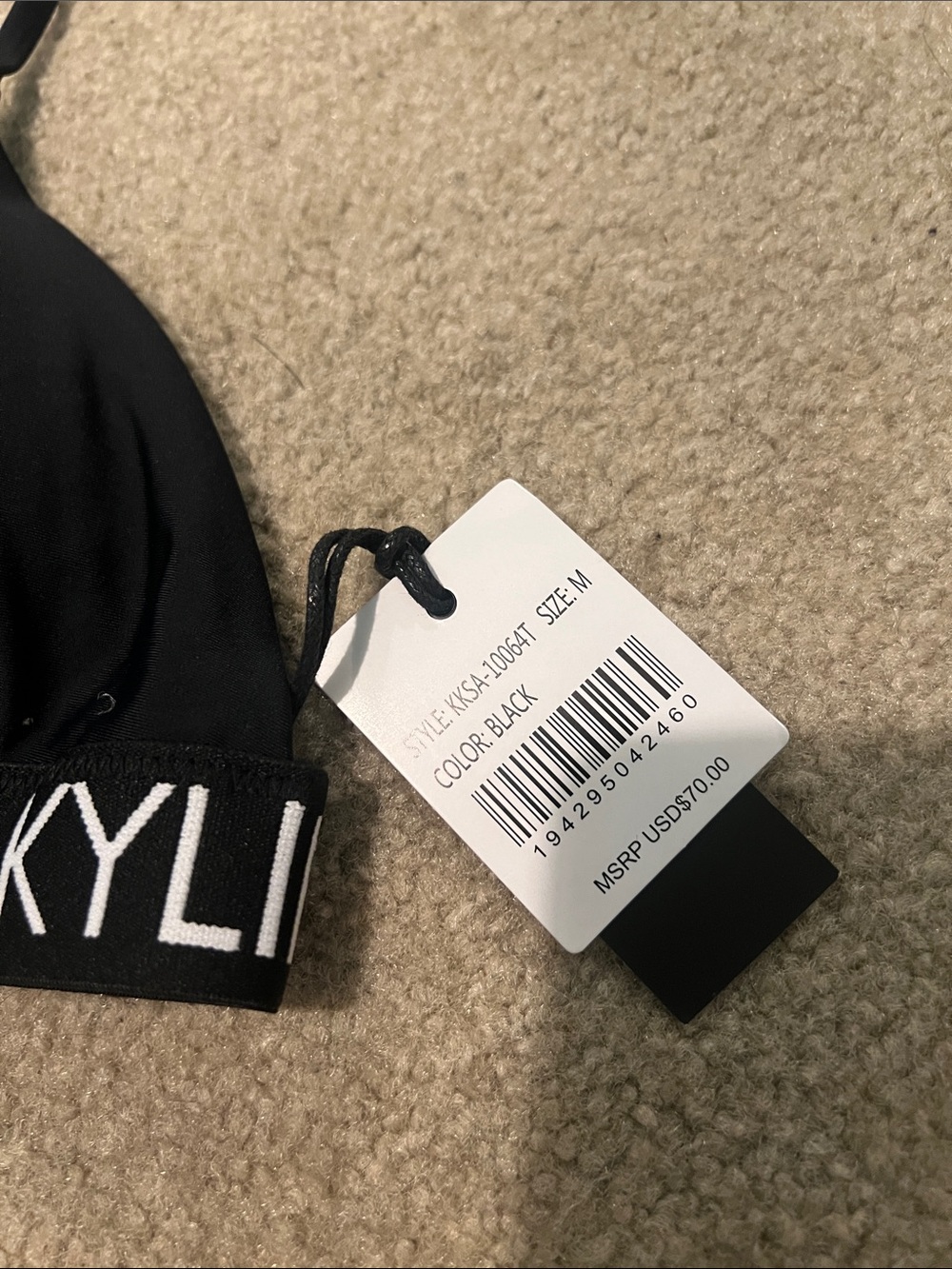 Kendall & Kylie Black Logo Elastic Bikini Set - Picture 4 of 6